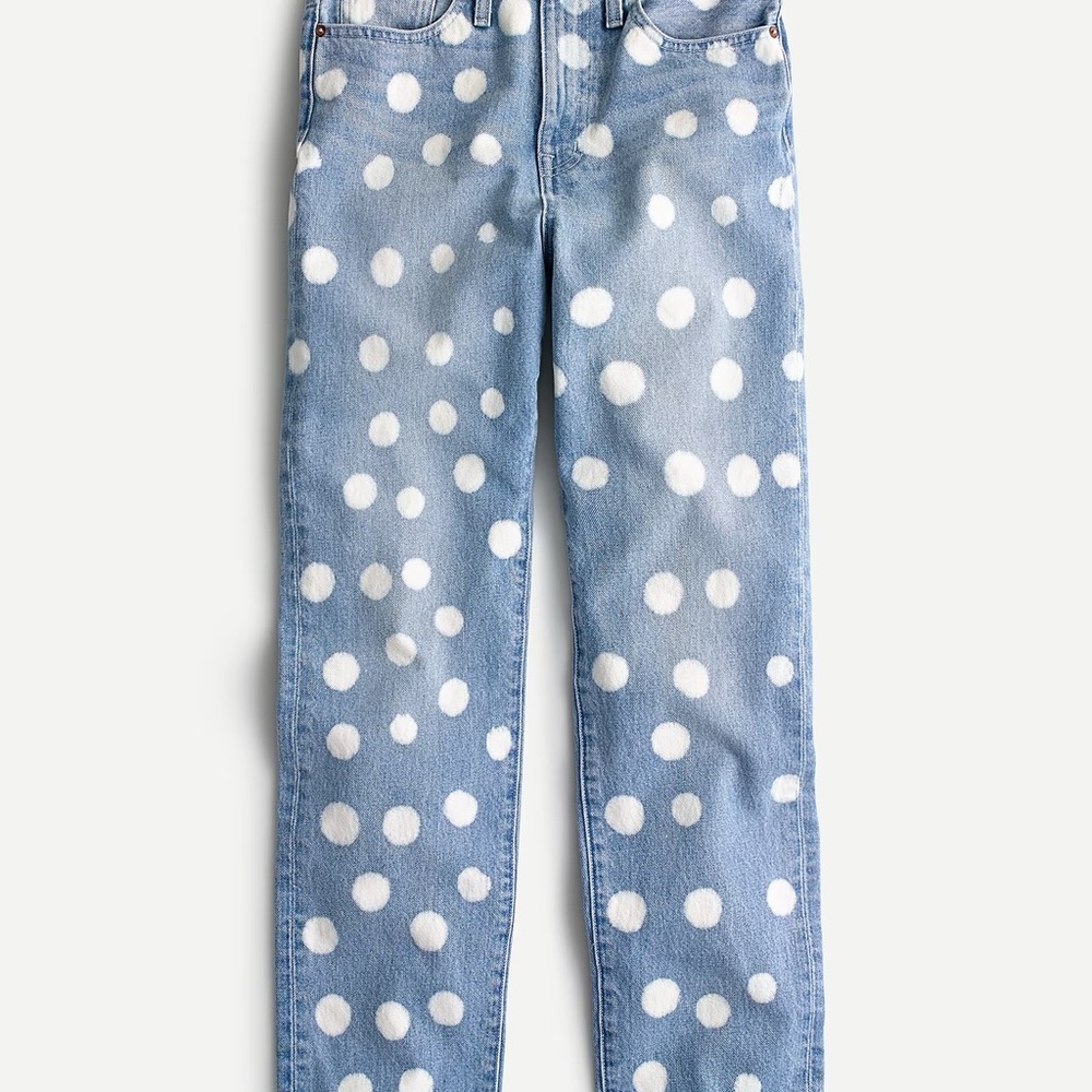J crew point sur polka dot boyfriend relaxed jeans size 27 like new - Picture 2 of 8